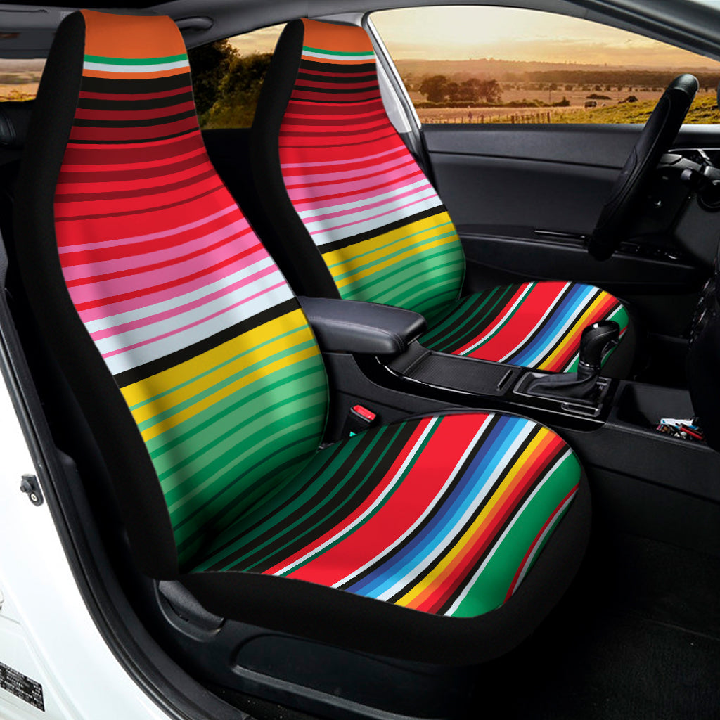 Colorful Mexican Serape Stripe Print Universal Fit Car Seat Covers