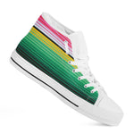 Colorful Mexican Serape Stripe Print White High Top Shoes