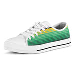 Colorful Mexican Serape Stripe Print White Low Top Shoes