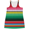 Colorful Mexican Serape Stripe Print Women's Racerback Tank Top