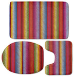 Colorful Mexican Woven Pattern Print 3 Piece Bath Mat Set