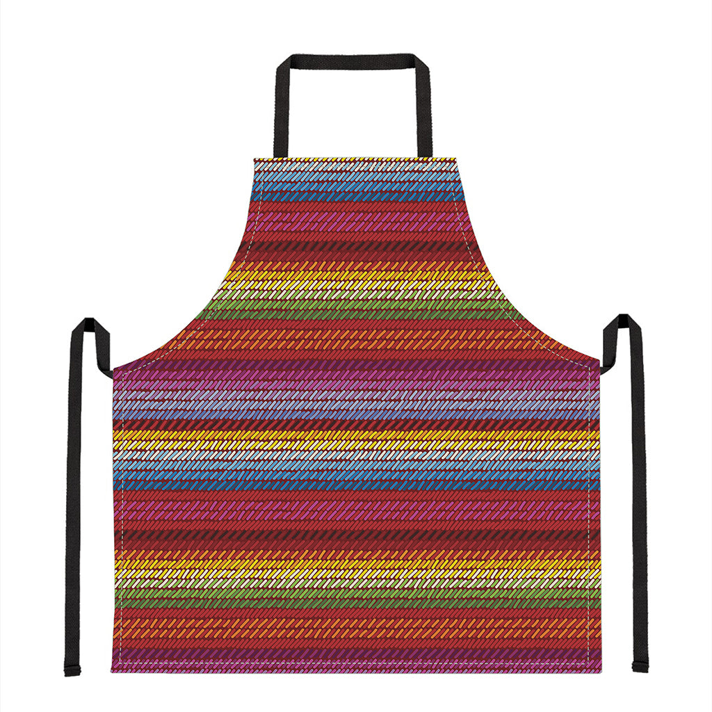 Colorful Mexican Woven Pattern Print Apron