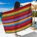 Colorful Mexican Woven Pattern Print Beach Sarong Wrap