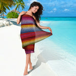 Colorful Mexican Woven Pattern Print Beach Sarong Wrap