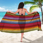 Colorful Mexican Woven Pattern Print Beach Sarong Wrap
