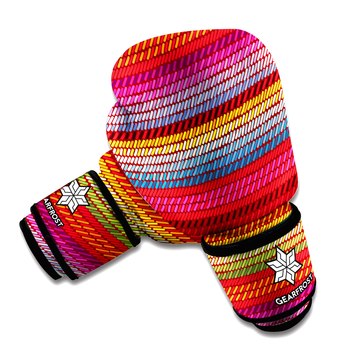 Colorful Mexican Woven Pattern Print Boxing Gloves