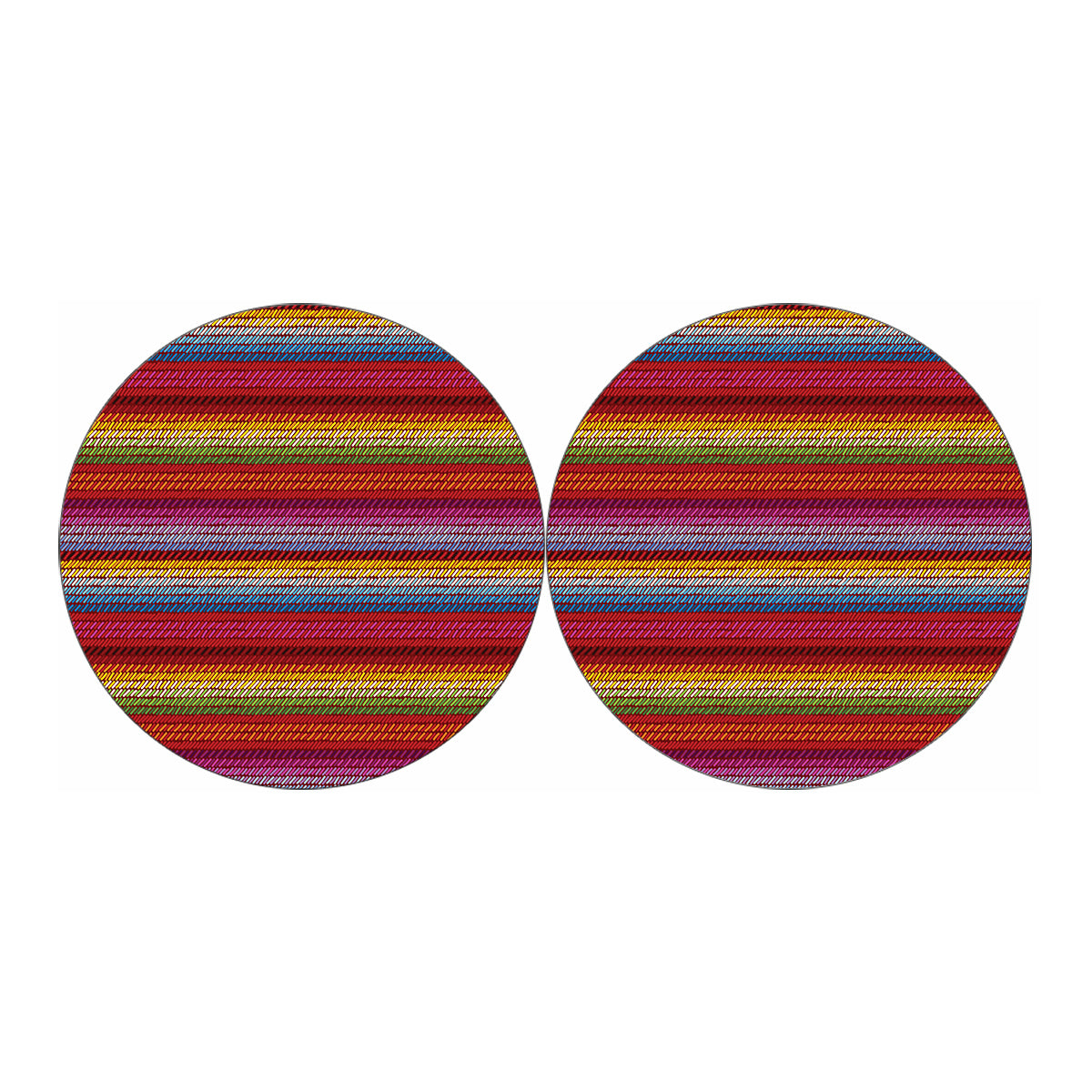 Colorful Mexican Woven Pattern Print Car Coasters