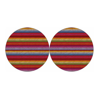Colorful Mexican Woven Pattern Print Car Coasters