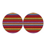 Colorful Mexican Woven Pattern Print Car Coasters