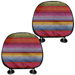 Colorful Mexican Woven Pattern Print Car Headrest Covers