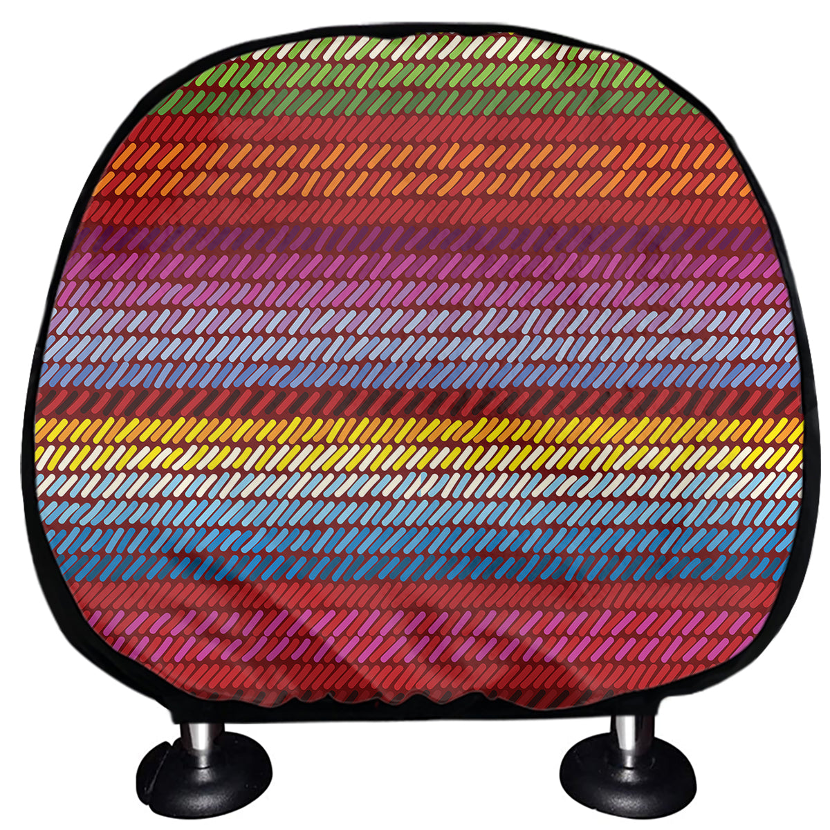 Colorful Mexican Woven Pattern Print Car Headrest Covers