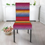 Colorful Mexican Woven Pattern Print Dining Chair Slipcover
