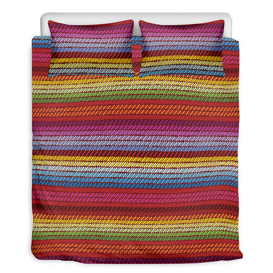 Colorful Mexican Woven Pattern Print Duvet Cover Bedding Set