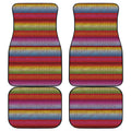 Colorful Mexican Woven Pattern Print Front and Back Car Floor Mats