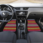Colorful Mexican Woven Pattern Print Front and Back Car Floor Mats
