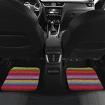Colorful Mexican Woven Pattern Print Front and Back Car Floor Mats