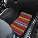 Colorful Mexican Woven Pattern Print Front and Back Car Floor Mats