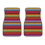 Colorful Mexican Woven Pattern Print Front Car Floor Mats