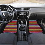 Colorful Mexican Woven Pattern Print Front Car Floor Mats