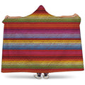 Colorful Mexican Woven Pattern Print Hooded Blanket