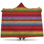 Colorful Mexican Woven Pattern Print Hooded Blanket