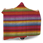 Colorful Mexican Woven Pattern Print Hooded Blanket
