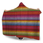 Colorful Mexican Woven Pattern Print Hooded Blanket