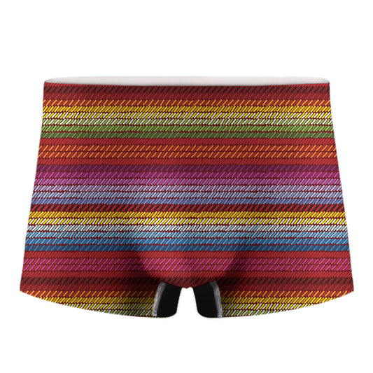Colorful Mexican Woven Pattern Print Men's Boxer Briefs