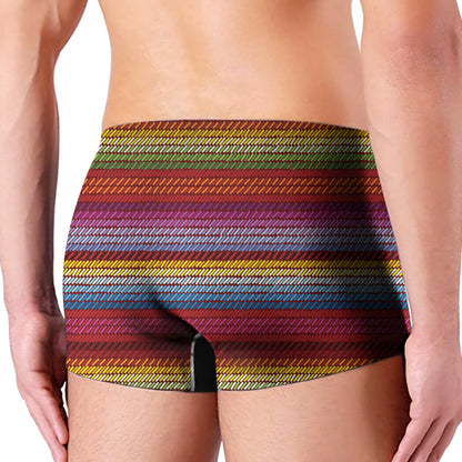 Colorful Mexican Woven Pattern Print Men's Boxer Briefs