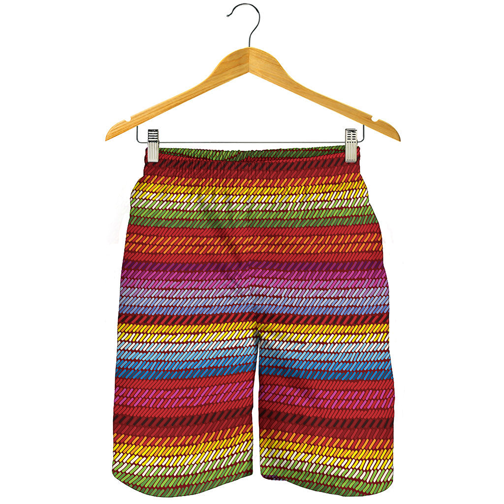Colorful Mexican Woven Pattern Print Men's Shorts