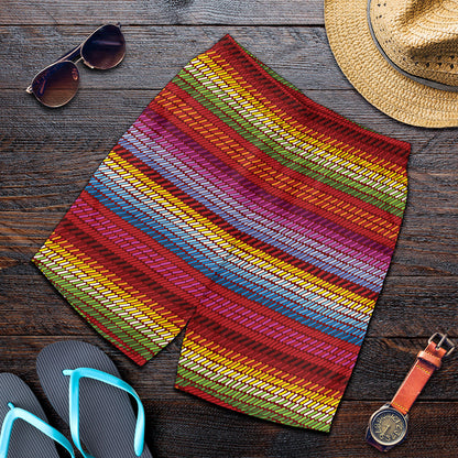 Colorful Mexican Woven Pattern Print Men's Shorts