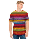 Colorful Mexican Woven Pattern Print Men's T-Shirt