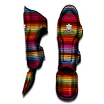 Colorful Mexican Woven Pattern Print Muay Thai Shin Guard