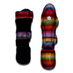 Colorful Mexican Woven Pattern Print Muay Thai Shin Guard