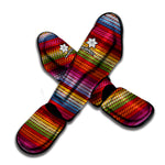 Colorful Mexican Woven Pattern Print Muay Thai Shin Guard