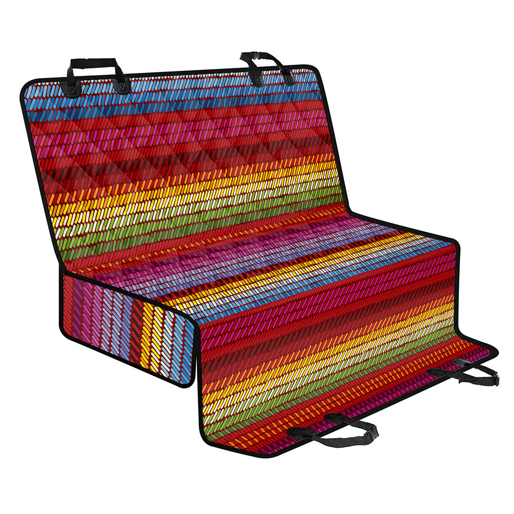 Colorful Mexican Woven Pattern Print Pet Car Back Seat Cover
