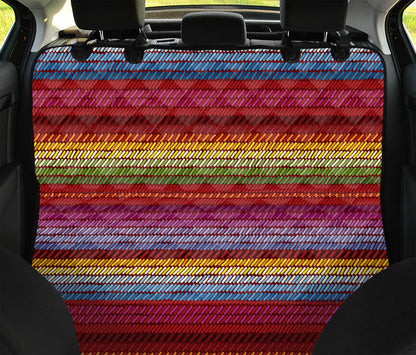 Colorful Mexican Woven Pattern Print Pet Car Back Seat Cover