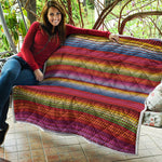 Colorful Mexican Woven Pattern Print Quilt