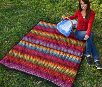 Colorful Mexican Woven Pattern Print Quilt