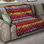 Colorful Mexican Woven Pattern Print Quilt