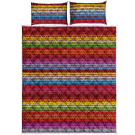 Colorful Mexican Woven Pattern Print Quilt Bed Set