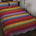 Colorful Mexican Woven Pattern Print Quilt Bed Set