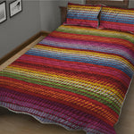 Colorful Mexican Woven Pattern Print Quilt Bed Set