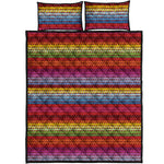 Colorful Mexican Woven Pattern Print Quilt Bed Set