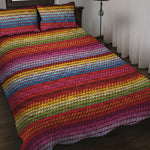 Colorful Mexican Woven Pattern Print Quilt Bed Set