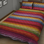 Colorful Mexican Woven Pattern Print Quilt Bed Set