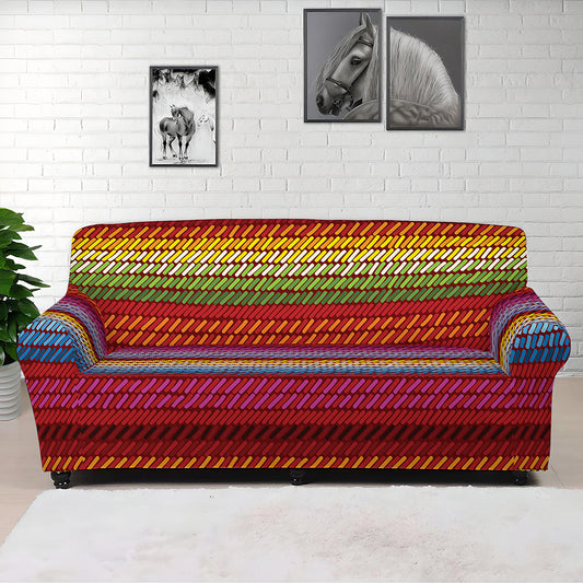 Colorful Mexican Woven Pattern Print Sofa Cover