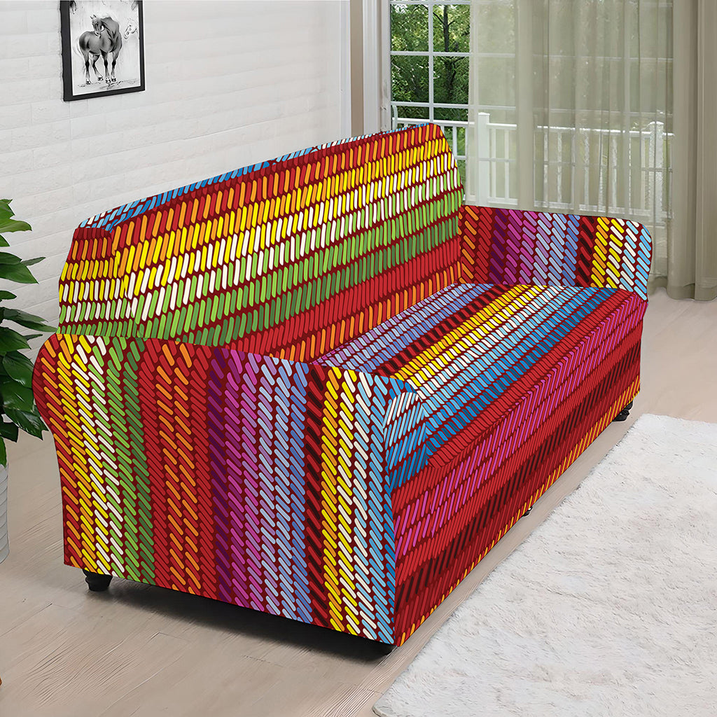 Colorful Mexican Woven Pattern Print Sofa Cover
