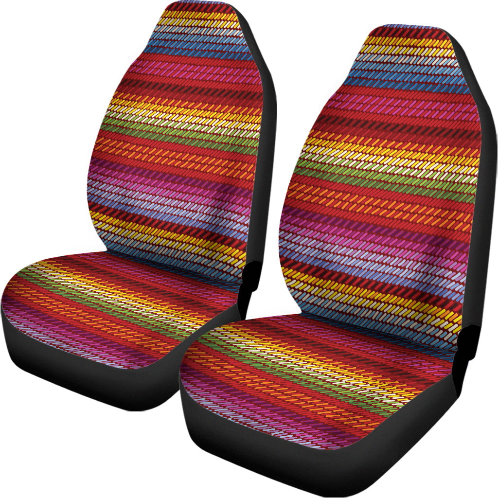 Colorful Mexican Woven Pattern Print Universal Fit Car Seat Covers