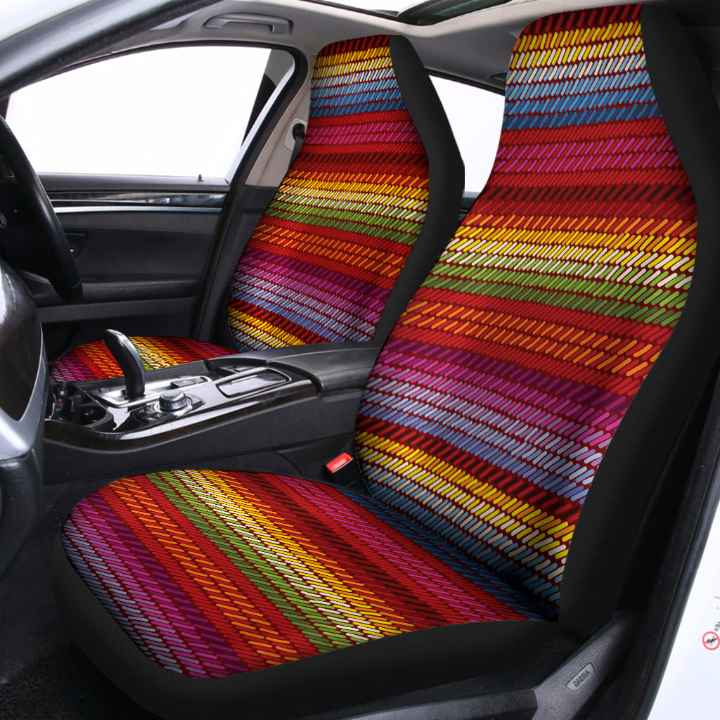 Colorful Mexican Woven Pattern Print Universal Fit Car Seat Covers